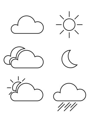 Web öğeleri simgeler meteorolojik tahmin için hava durumu