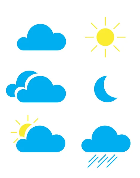 Web Elements Weather Icons Meteorological Forecast — Stock Vector