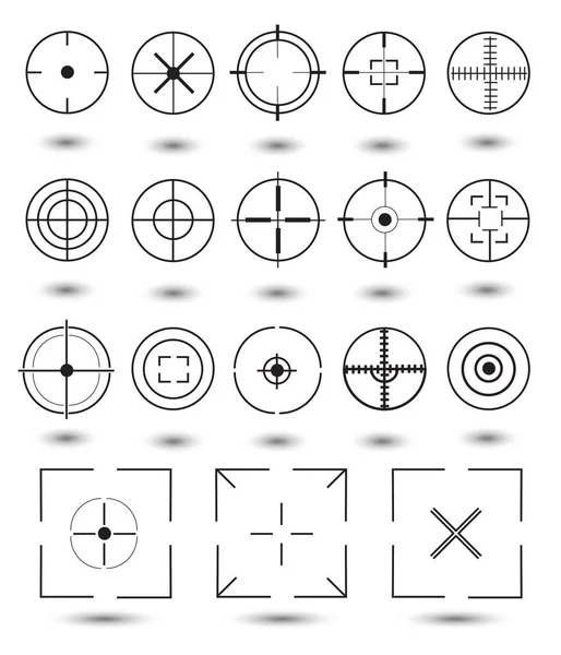 Ícones Crosshair Definidos Vetor — Vetor de Stock