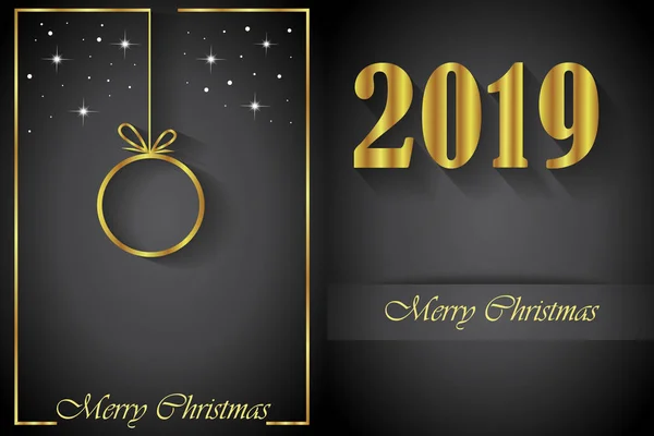 招待状 お祝いポスター グリーティング カードの 2019年メリー クリスマス背景 — ストックベクタ