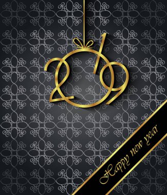 Davetiyeler, Festival afişleri, tebrik kartları için 2019 mutlu yeni yıl arka plan.