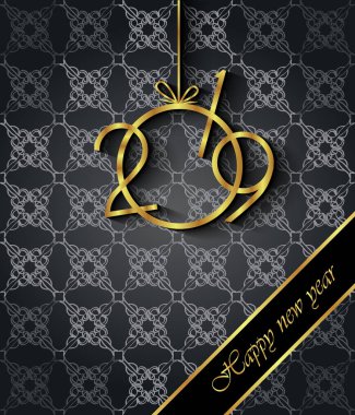 Davetiyeler, Festival afişleri, tebrik kartları için 2019 mutlu yeni yıl arka plan.