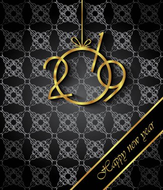 Davetiyeler, Festival afişleri, tebrik kartları için 2019 mutlu yeni yıl arka plan.