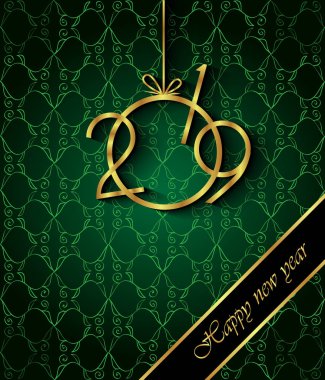 Davetiyeler, Festival afişleri, tebrik kartları için 2019 mutlu yeni yıl arka plan.