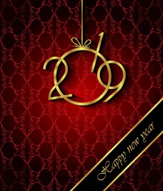 Davetiyeler, Festival afişleri, tebrik kartları için 2019 mutlu yeni yıl arka plan.