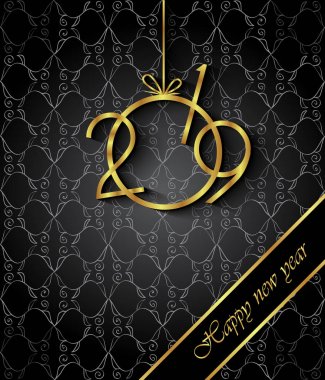 Davetiyeler, Festival afişleri, tebrik kartları için 2019 mutlu yeni yıl arka plan.