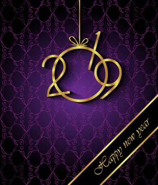 Davetiyeler, Festival afişleri, tebrik kartları için 2019 mutlu yeni yıl arka plan.