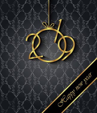 Davetiyeler, Festival afişleri, tebrik kartları için 2019 mutlu yeni yıl arka plan.