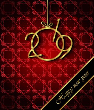 Davetiyeler, Festival afişleri, tebrik kartları için 2019 mutlu yeni yıl arka plan.