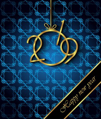 Davetiyeler, Festival afişleri, tebrik kartları için 2019 mutlu yeni yıl arka plan.