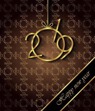 Davetiyeler, Festival afişleri, tebrik kartları için 2019 mutlu yeni yıl arka plan.