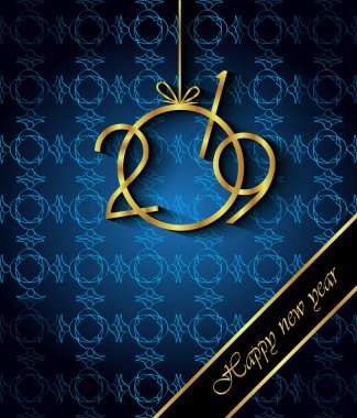 Davetiyeler, Festival afişleri, tebrik kartları için 2019 mutlu yeni yıl arka plan.