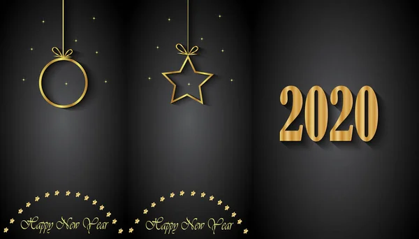 2020 Καλή Πρωτοχρονιά Για Τις Εποχιακές Προσκλήσεις Τις Ευχετήριες Κάρτες — Διανυσματικό Αρχείο