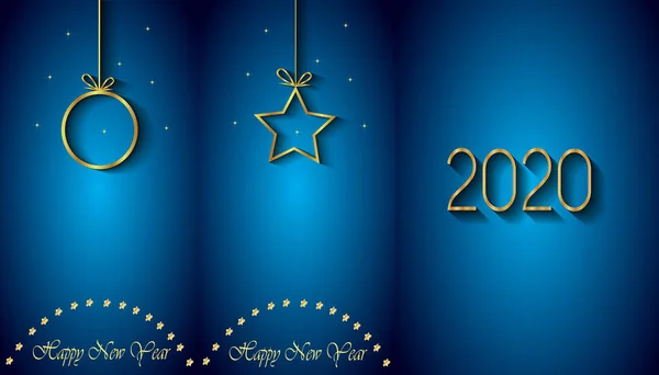 Feliz Año Nuevo 2020 Para Tus Invitaciones Temporada Tarjetas Felicitación — Vector de stock