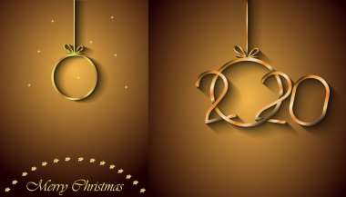 Sezonluk davetiyeleriniz, festival posterleri, tebrik kartlarınız için 2020 Mutlu Noeller arka plan.