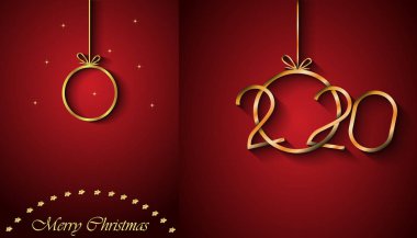 Sezonluk davetiyeleriniz, festival posterleri, tebrik kartlarınız için 2020 Mutlu Noeller arka plan.
