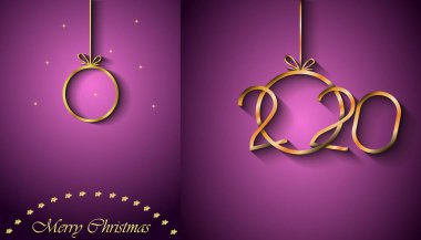 Sezonluk davetiyeleriniz, festival posterleri, tebrik kartlarınız için 2020 Mutlu Noeller arka plan.