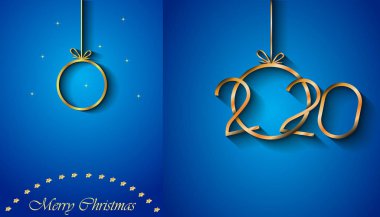 Sezonluk davetiyeleriniz, festival posterleri, tebrik kartlarınız için 2020 Mutlu Noeller arka plan.