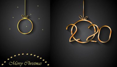 Sezonluk davetiyeleriniz, festival posterleri, tebrik kartlarınız için 2020 Mutlu Noeller arka plan.