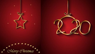 Sezonluk davetiyeleriniz, festival posterleri, tebrik kartlarınız için 2020 Mutlu Noeller arka plan.
