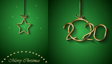 Sezonluk davetiyeleriniz, festival posterleri, tebrik kartlarınız için 2020 Mutlu Noeller arka plan.