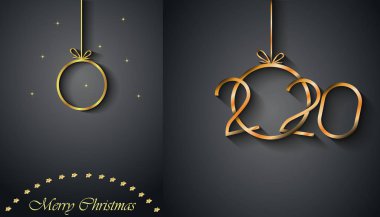 Sezonluk davetiyeleriniz, festival posterleri, tebrik kartlarınız için 2020 Mutlu Noeller arka plan.