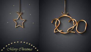 Sezonluk davetiyeleriniz, festival posterleri, tebrik kartlarınız için 2020 Mutlu Noeller arka plan.