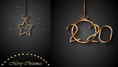 Sezonluk davetiyeleriniz, festival posterleri, tebrik kartlarınız için 2020 Mutlu Noeller arka plan.