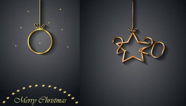Sezonluk davetiyeleriniz, festival posterleri, tebrik kartlarınız için 2020 Mutlu Noeller arka plan.