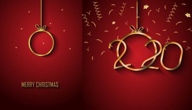 Sezonluk davetiyeleriniz, festival posterleri, tebrik kartlarınız için 2020 Mutlu Noeller arka plan.