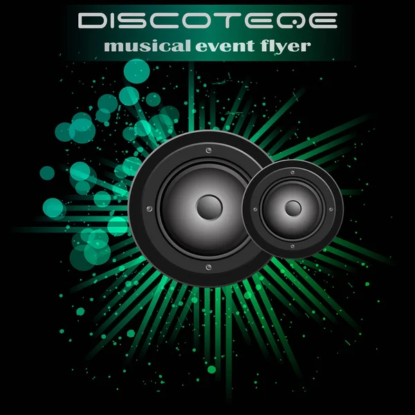 Folleto Discoteca Con Elementos Colores Ideal Para Póster Fondo Musical — Vector de stock