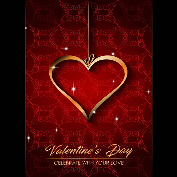 Happy Valentine Day Your Seasonal Invitations Postcard Card — стоковый вектор