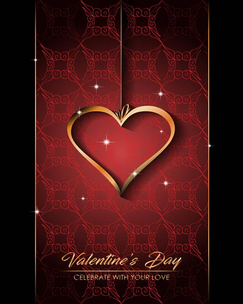 Glücklicher Valentinstag Für Ihre Saisonalen Einladungen Postkarte Karte — Stockvektor