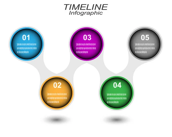 Business Time Line Infografica Design — Vettoriale Stock