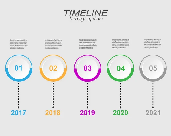 Affärstidslinje Infographics Design — Stock vektor