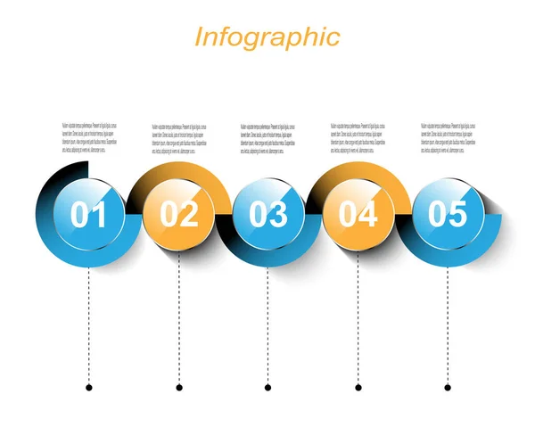 Modello Design Info Grafico Idea Visualizzare Classifica Statistiche — Vettoriale Stock