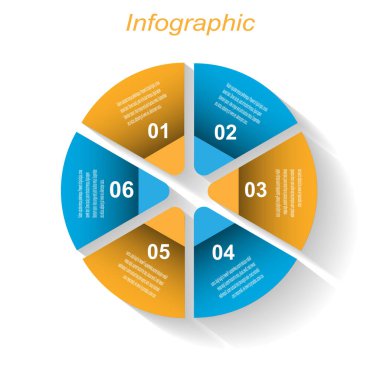 Soyut 6 basamaklı bilgi arkaplanı.