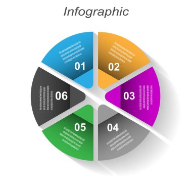 Soyut 6 basamaklı bilgi arkaplanı.