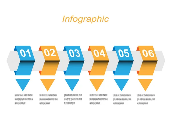 Abstract Stappen Infographics Achtergrond — Stockvector