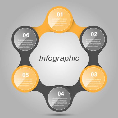 Soyut 6 basamaklı bilgi arkaplanı.