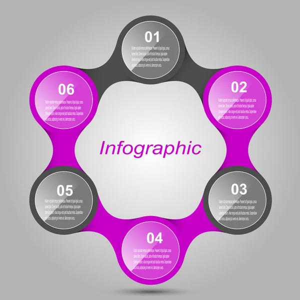 Resumen Pasos Infografías Fondo — Archivo Imágenes Vectoriales