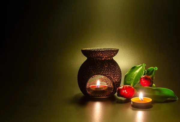 Aroma Lamp Set Using Oil Flower Display Purposed — Stock Photo, Image