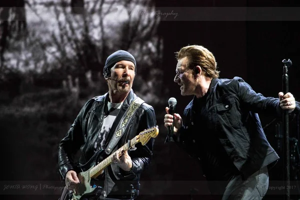 U2- Josué Árvore 30 anos Aniversário- Bono & The Edge — Fotografia de Stock