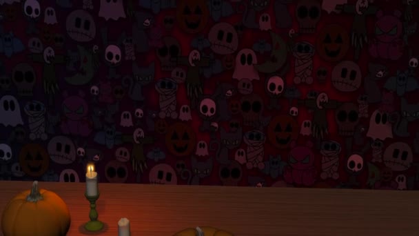 Dynie Halloween, świece, animacja — Wideo stockowe
