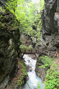 Wolfsklamm gorge merdivenlerde hiking. Avrupa Alpleri. PA