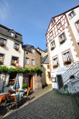 Cityscape Moselle Nehri Almanya, Beilstein Köyü. 