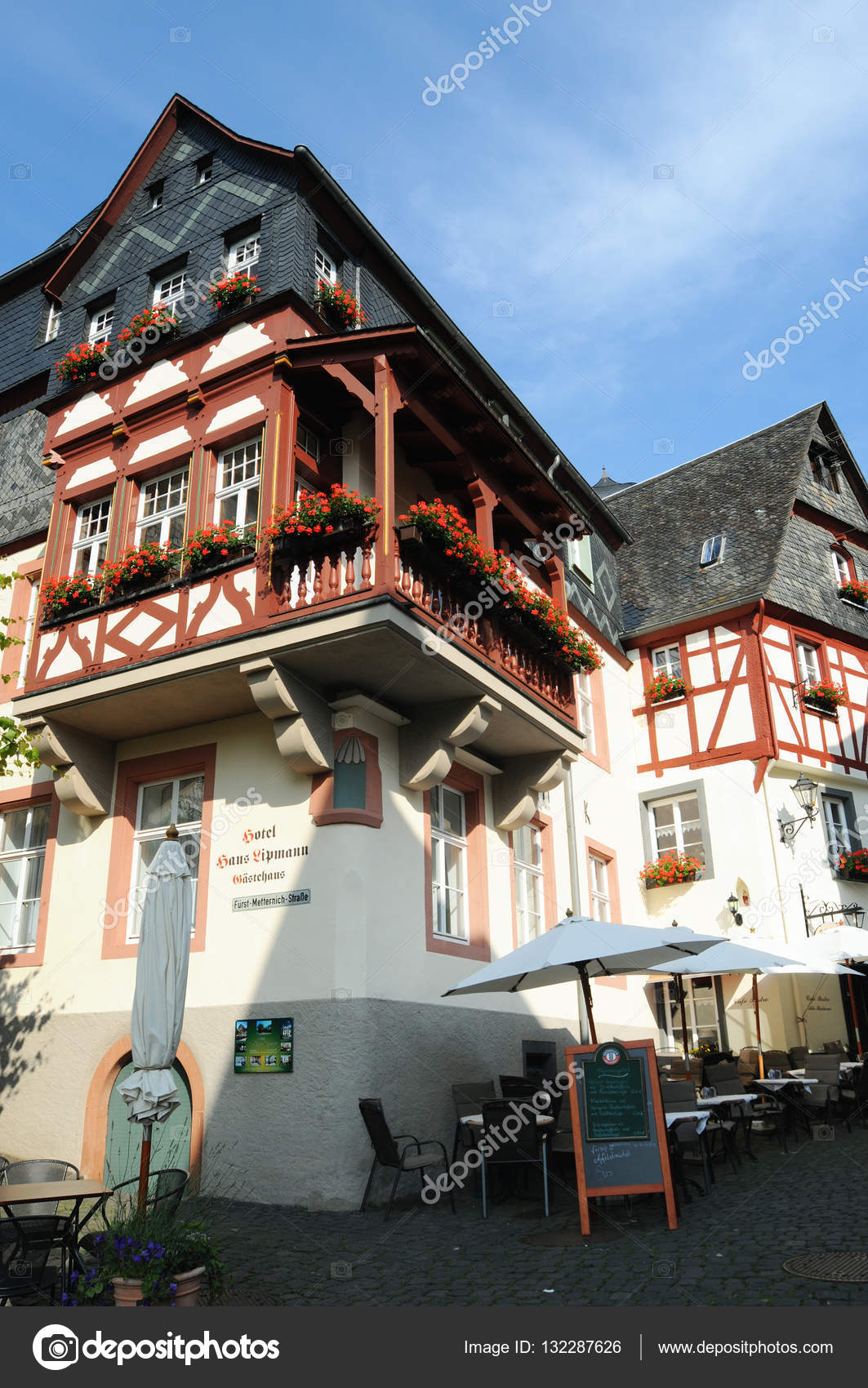 Cityscape Of Village Beilstein At Moselle River In Germany