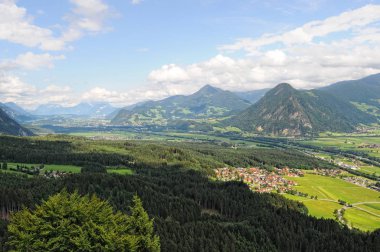 panoramik içine Inntall Vadisi tirol Avusturya