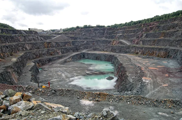 View into a quarry mine of porphyry rock — Stock Photo, Image