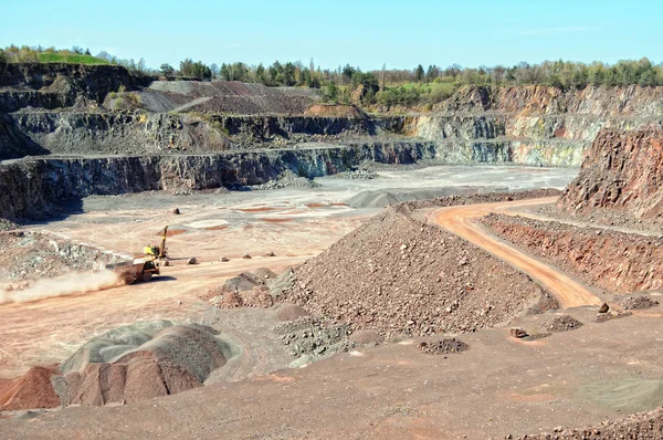 View into a quarry mine of porphyry rock — Stock Photo, Image